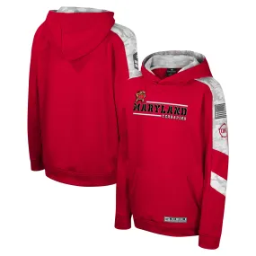 Lids Youth Colosseum Red Maryland Terrapins OHT Military Appreciation Cyclone Digital Camo Pullover Hoodie